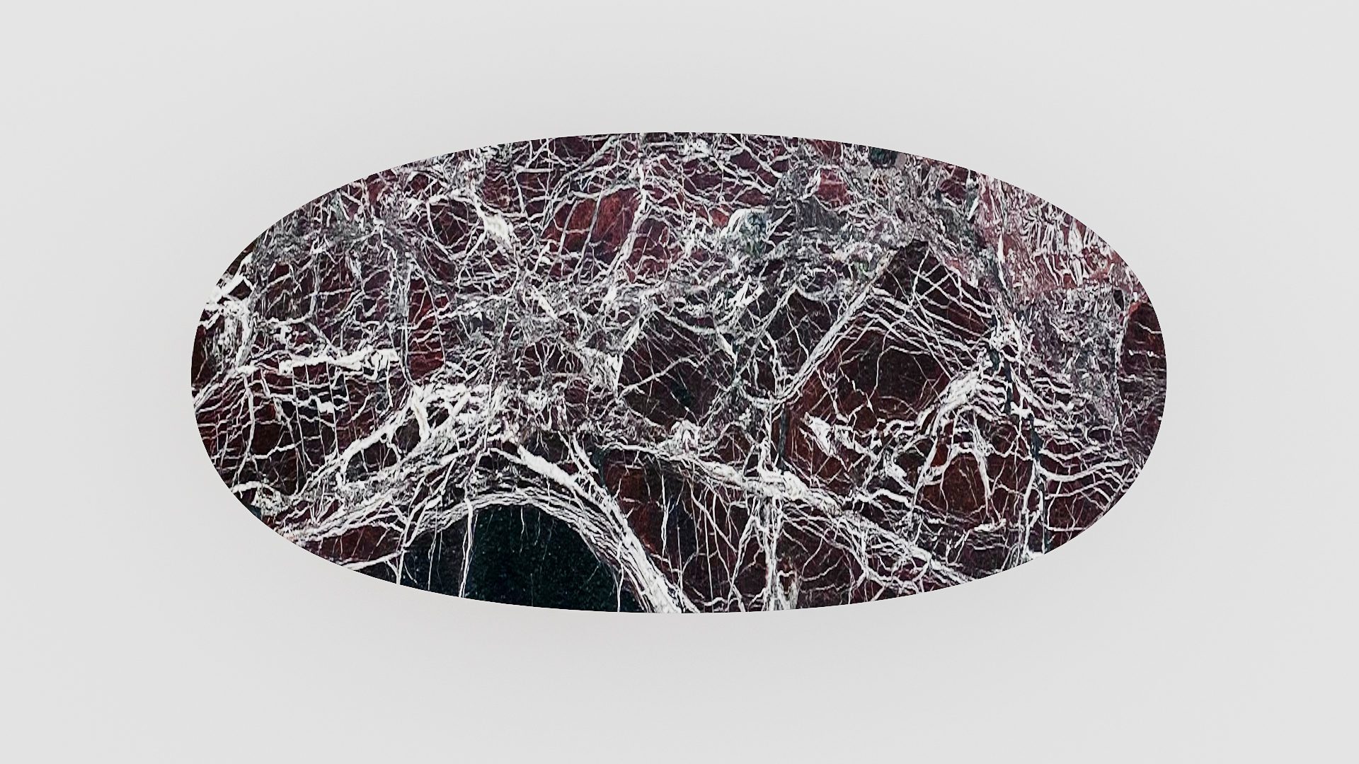 Ovale marmeren eettafel Anatra - Rosso Levanto - Afbeelding 4