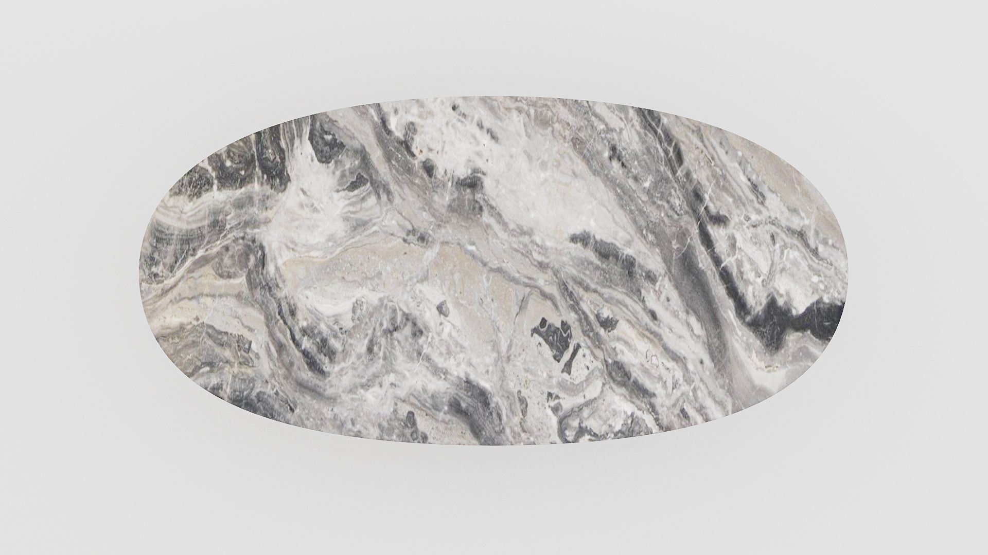 Ovale marmeren eettafel Anatra - Arabescato Orobico Grigio - Afbeelding 4