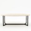 Ovale marmeren eettafel Anatra - Travertino Chiaro - 260x130cm