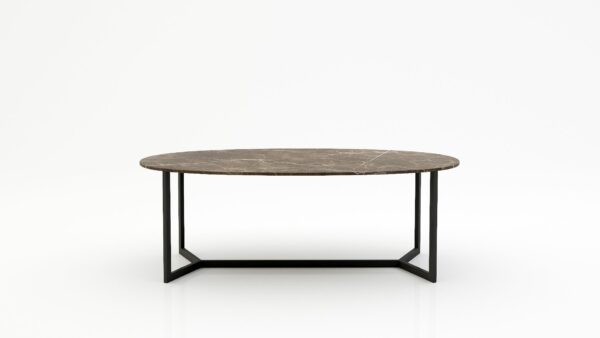 Ovale marmeren eettafel Anatra - Royal Brown - 260x130cm