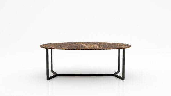 Ovale marmeren eettafel Anatra - Emperador dark - 260x130cm