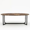 Ovale marmeren eettafel Anatra - Emperador dark - 260x130cm