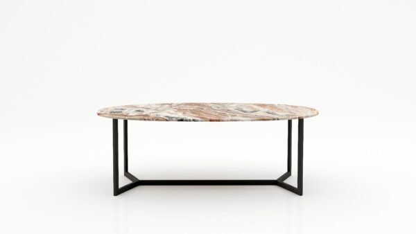 Ovale marmeren eettafel Anatra - Arabescato Orobico Rosso - 260x130cm