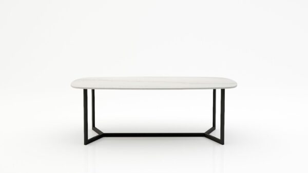 Deens ovale marmeren eettafel Anatra - Mont Blanc Quartzite - 260x120cm