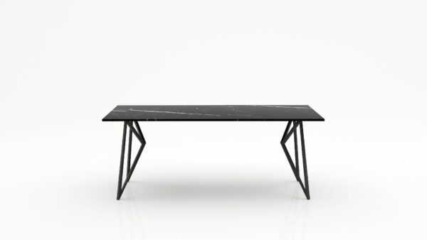 Rechthoekige marmeren eettafel Pipistrello - Nero Marquina - 260x100cm