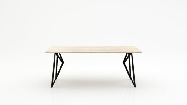 Rechthoekige marmeren eettafel Pipistrello - Travertino Chiaro - 260x100cm