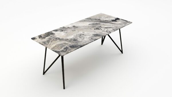 Alternative view of Rechthoekige marmeren eettafel Pipistrello Arabescato Orobico Grigio