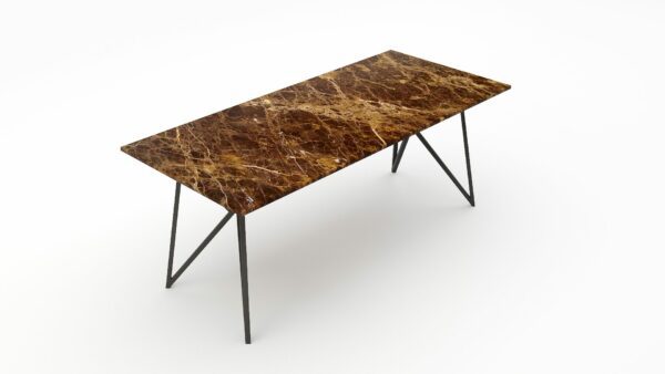 Alternative view of Rechthoekige marmeren eettafel Pipistrello - Emperador dark