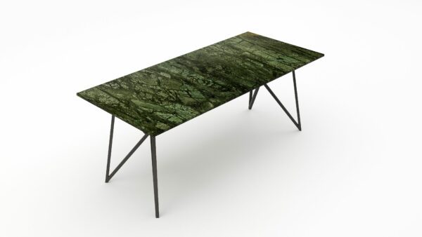 Alternative view of Rechthoekige marmeren eettafel Pipistrello - Verde Guatemala