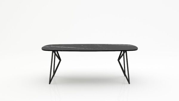 Deens ovale marmeren eettafel Pipistrello - Nero Marquina - 260x120cm