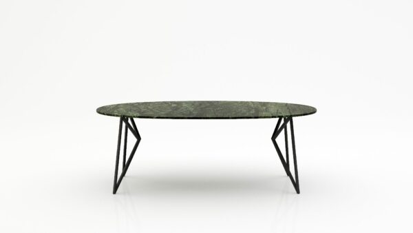 Ovale marmeren eettafel Pipistrello - Verde Guatemala - 260x130cm