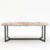 Deens ovale marmeren eettafel Anatra - Arabescato Orobico Rosso - 260x120cm