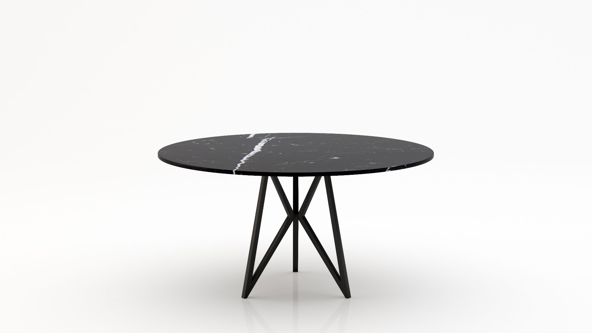 Ronde marmeren eettafel Pipistrello Tondo - Nero Marquina - 170cm