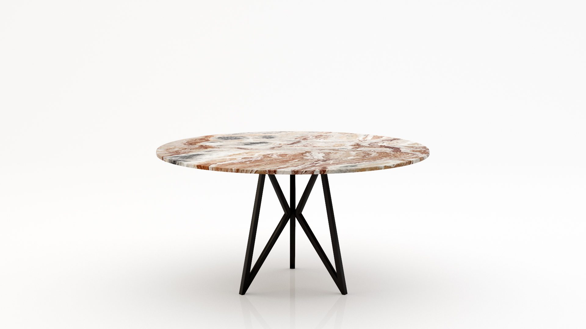 Ronde marmeren eettafel Pipistrello Tondo - Arabescato Orobico Rosso - 170cm