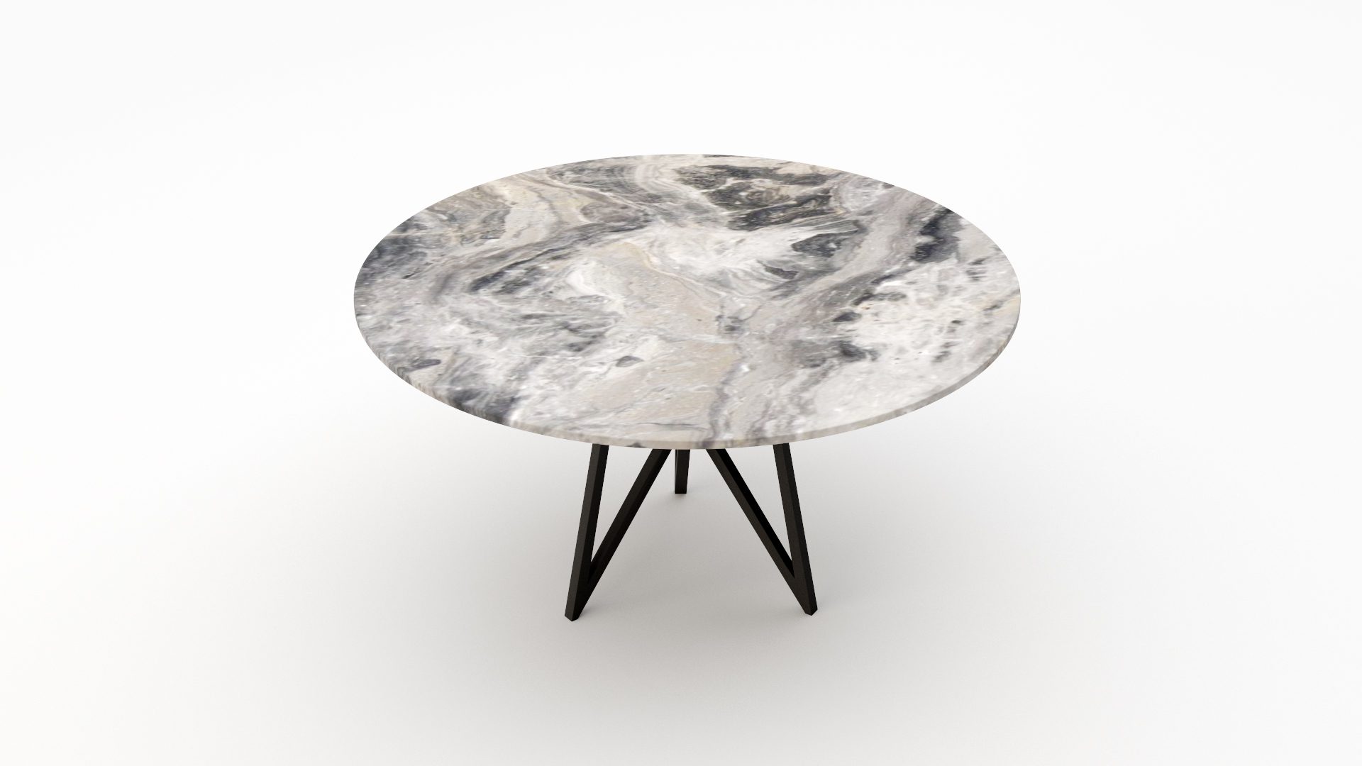 Ronde marmeren eettafel Pipistrello Tondo Arabescato Orobico Grigio - Afbeelding 2