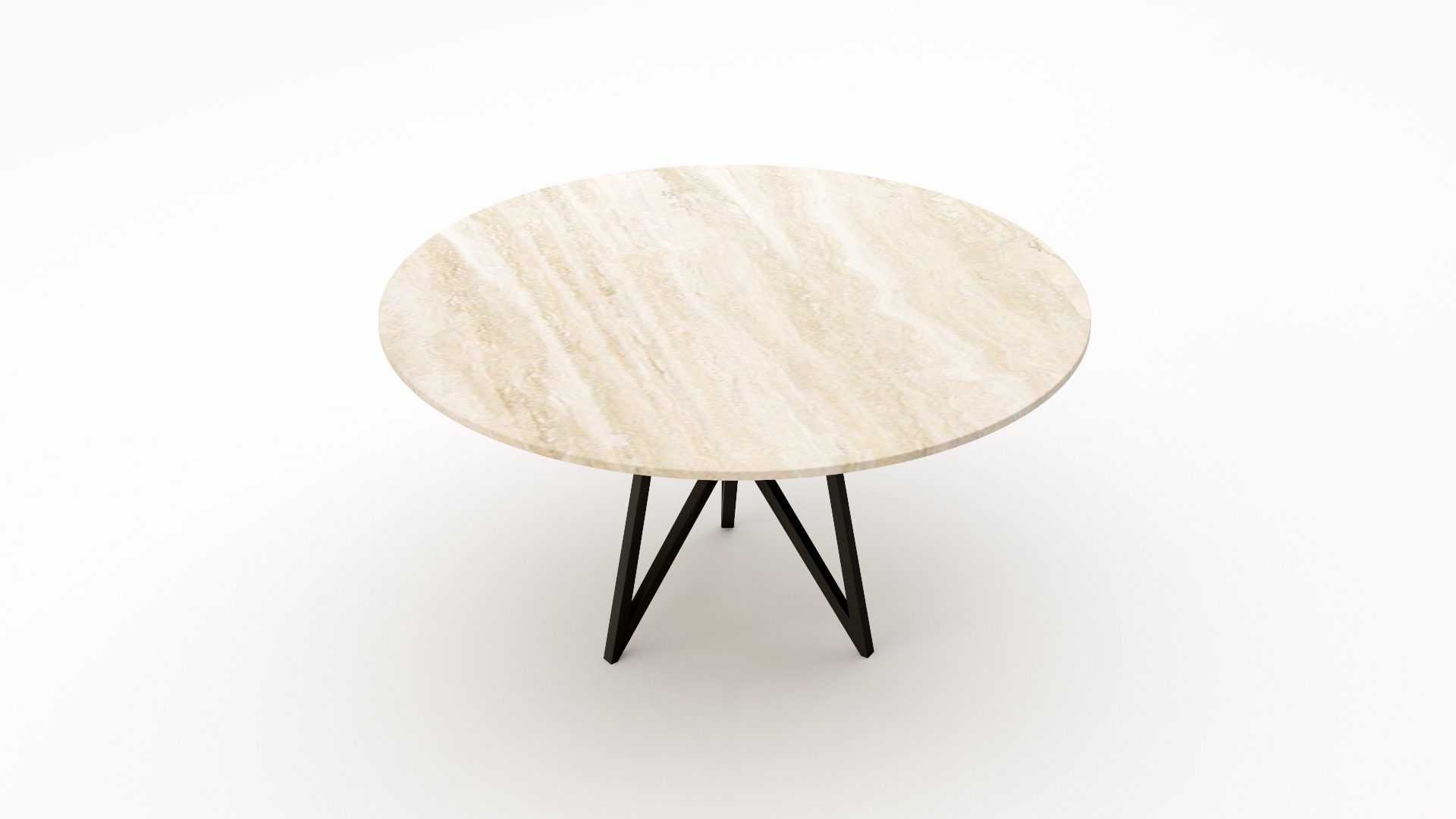 Ronde marmeren eettafel Pipistrello Tondo Travertino Chiaro - Afbeelding 2