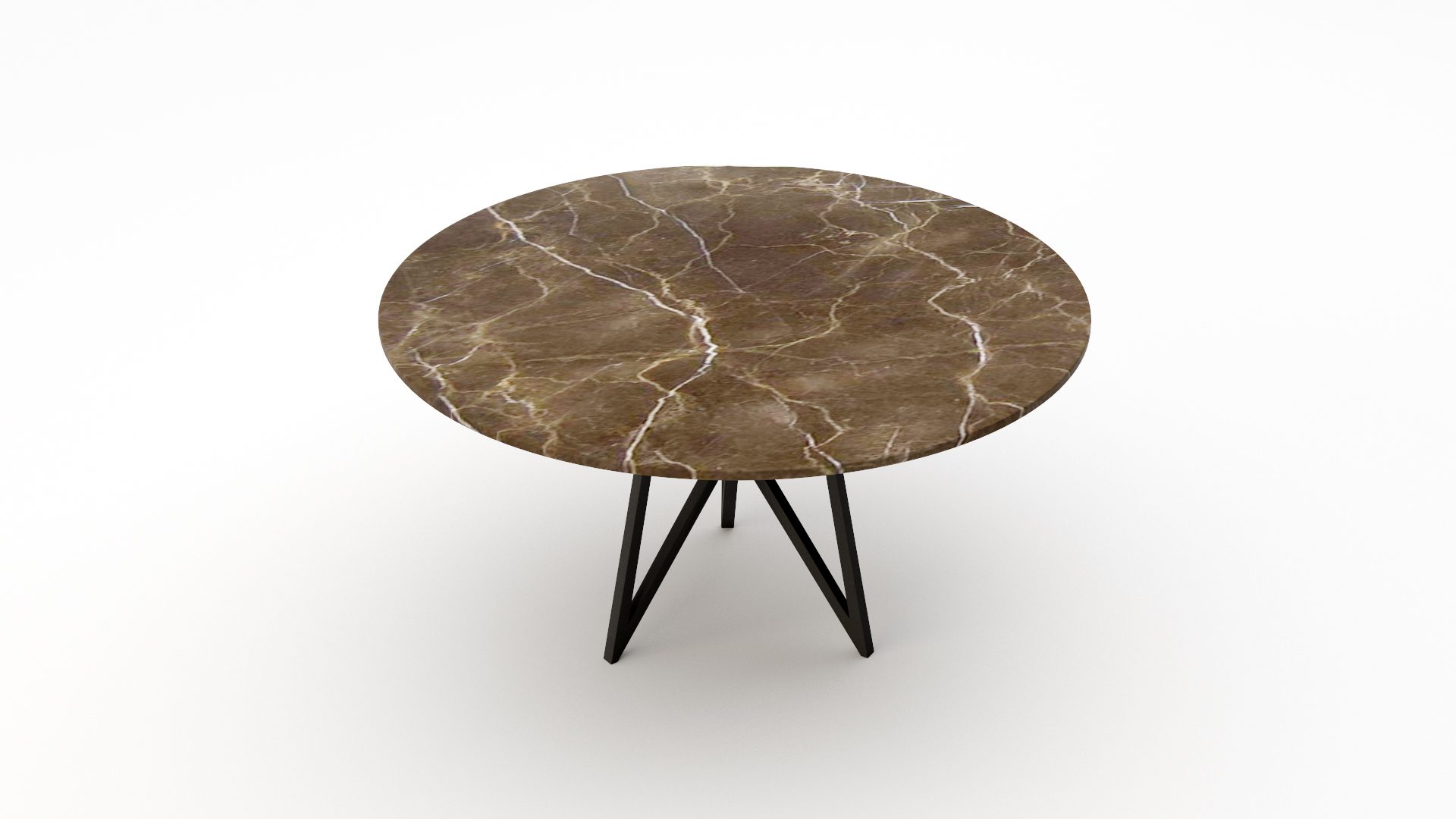 Ronde marmeren eettafel Pipistrello Tondo - Royal Brown - Afbeelding 2