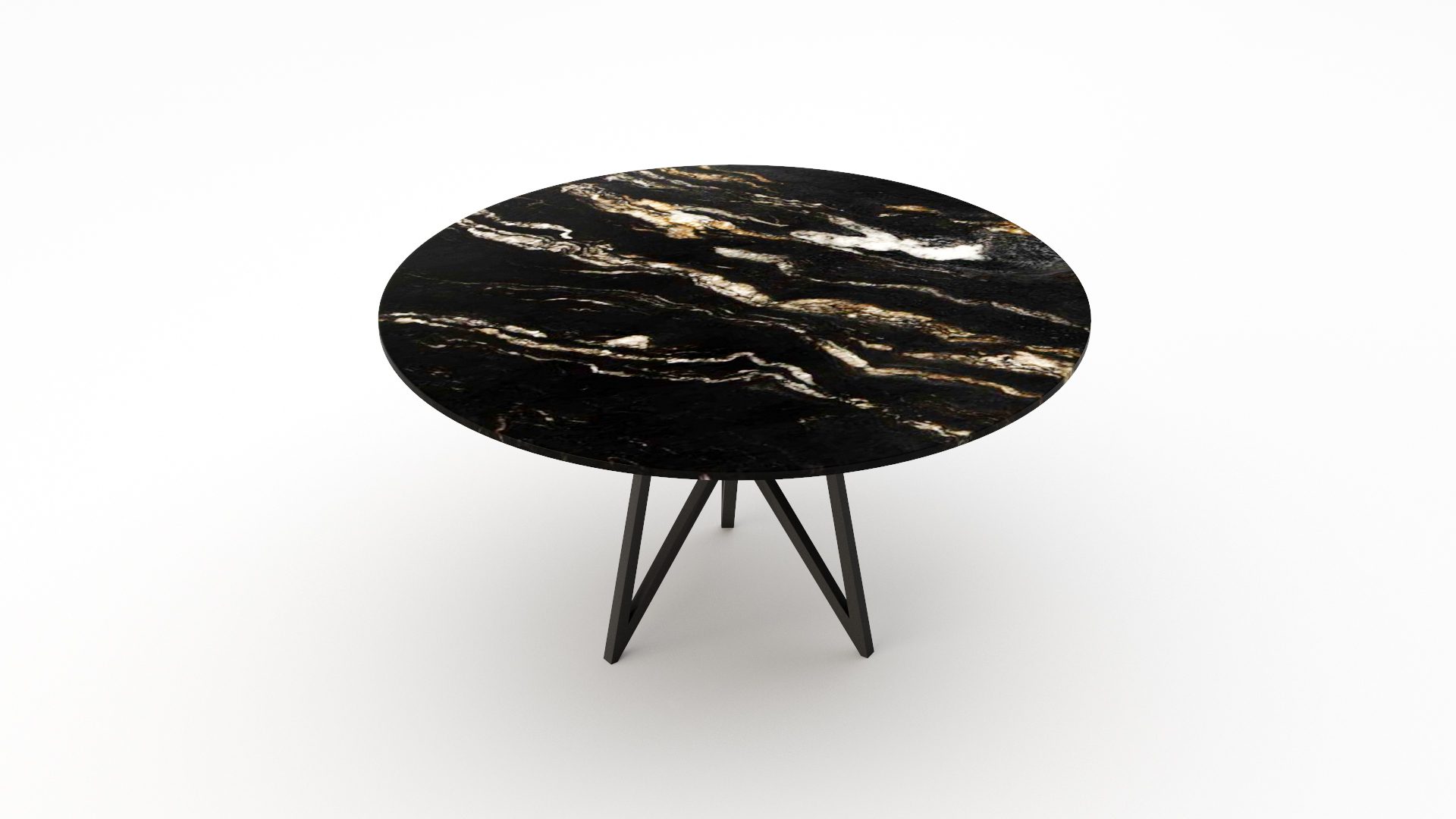 Ronde marmeren eettafel Pipistrello Tondo - Titanium - Afbeelding 2