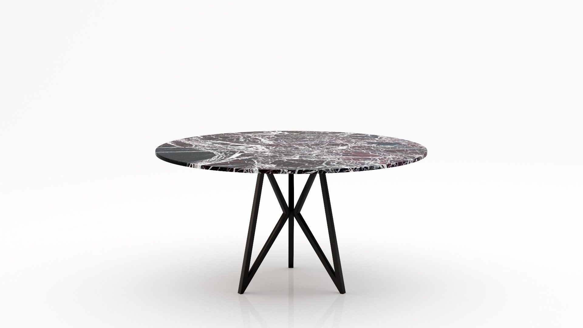 Ronde marmeren eettafel Pipistrello Tondo - Rosso Levanto - 170cm