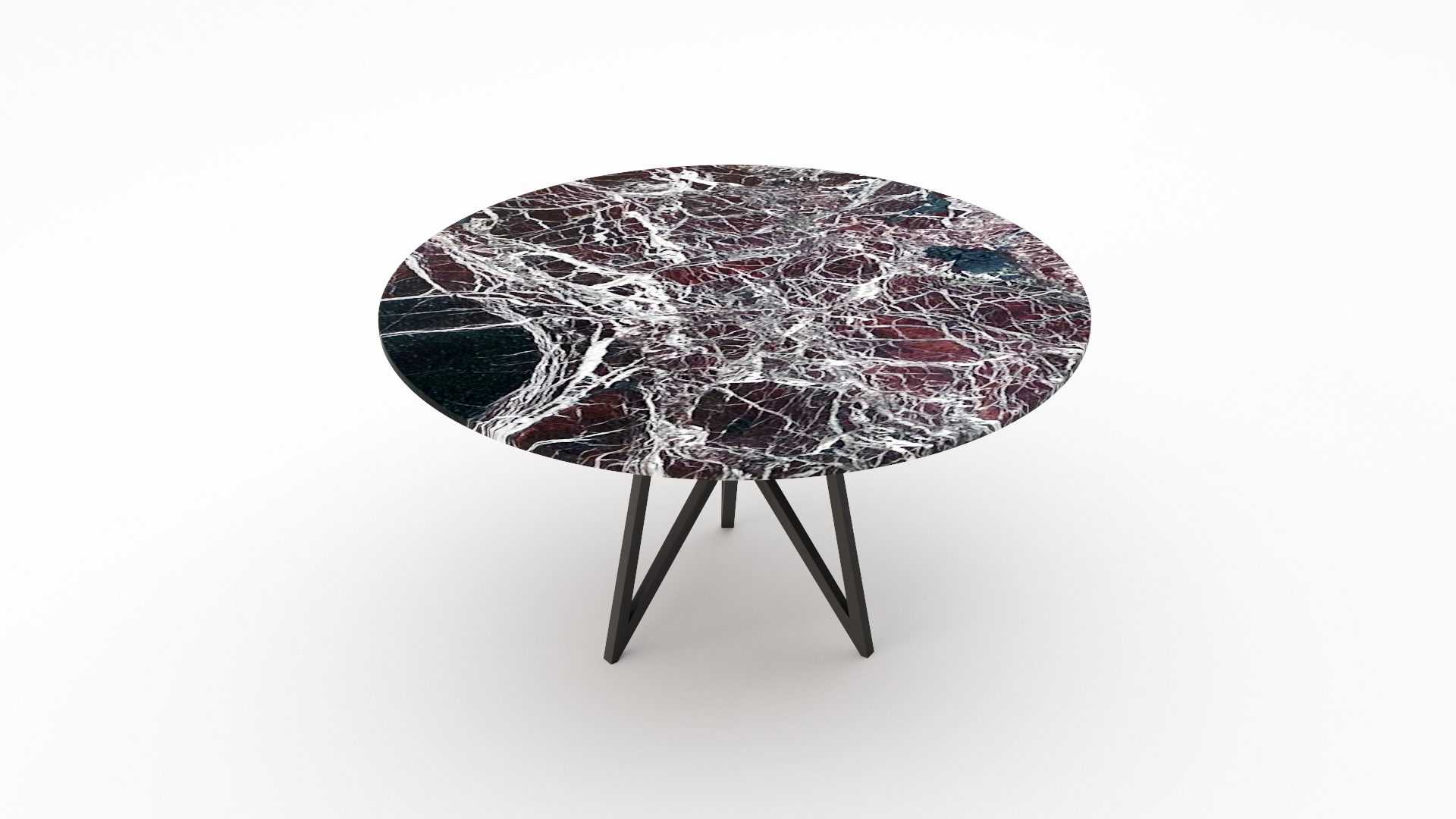Ronde marmeren eettafel Pipistrello Tondo - Rosso Levanto - Afbeelding 2