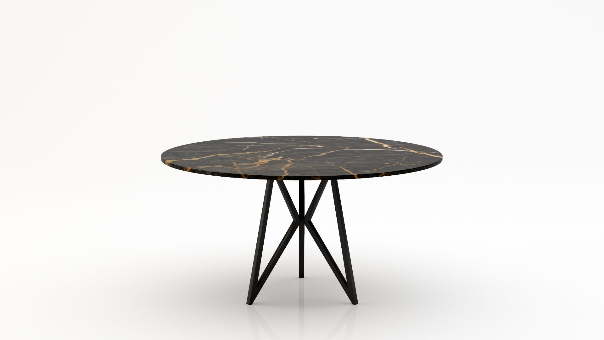 Ronde marmeren eettafel Pipistrello Tondo - Nero saint port laurent - 170cm