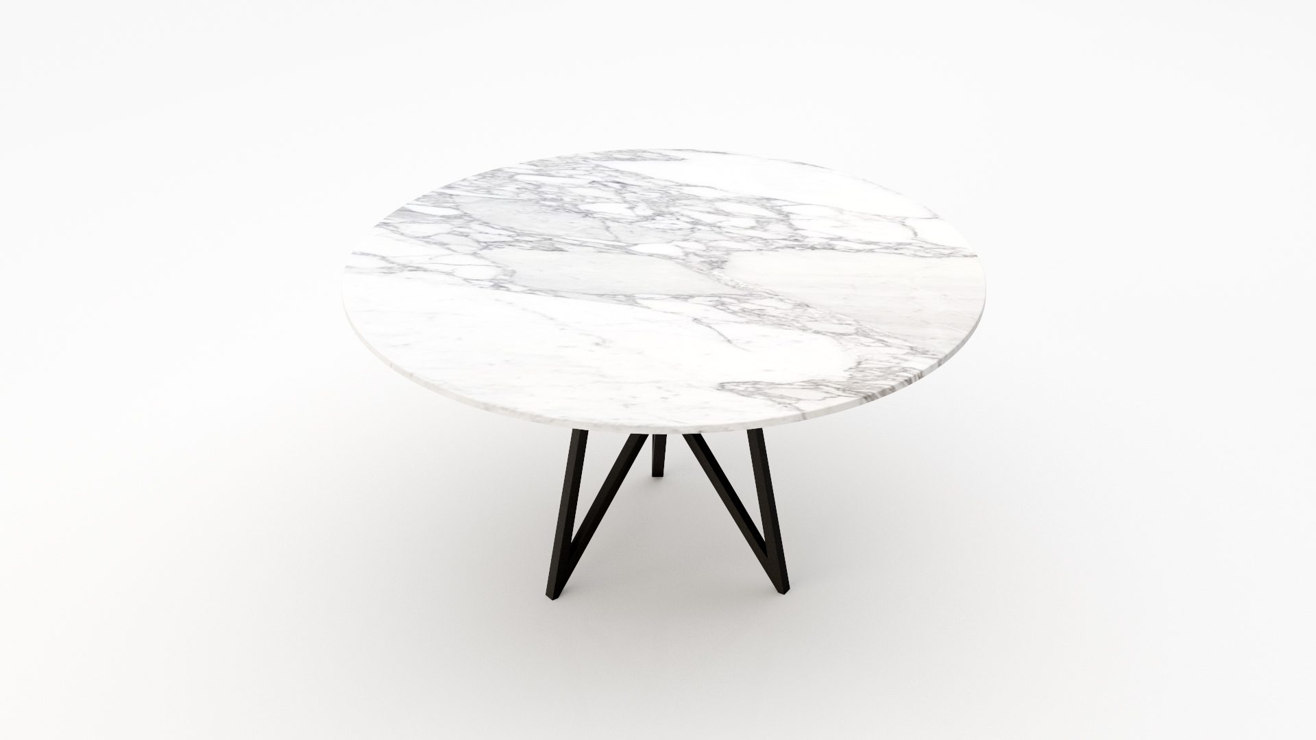 Ronde marmeren eettafel Pipistrello Tondo Arabescato Carrara - Afbeelding 2