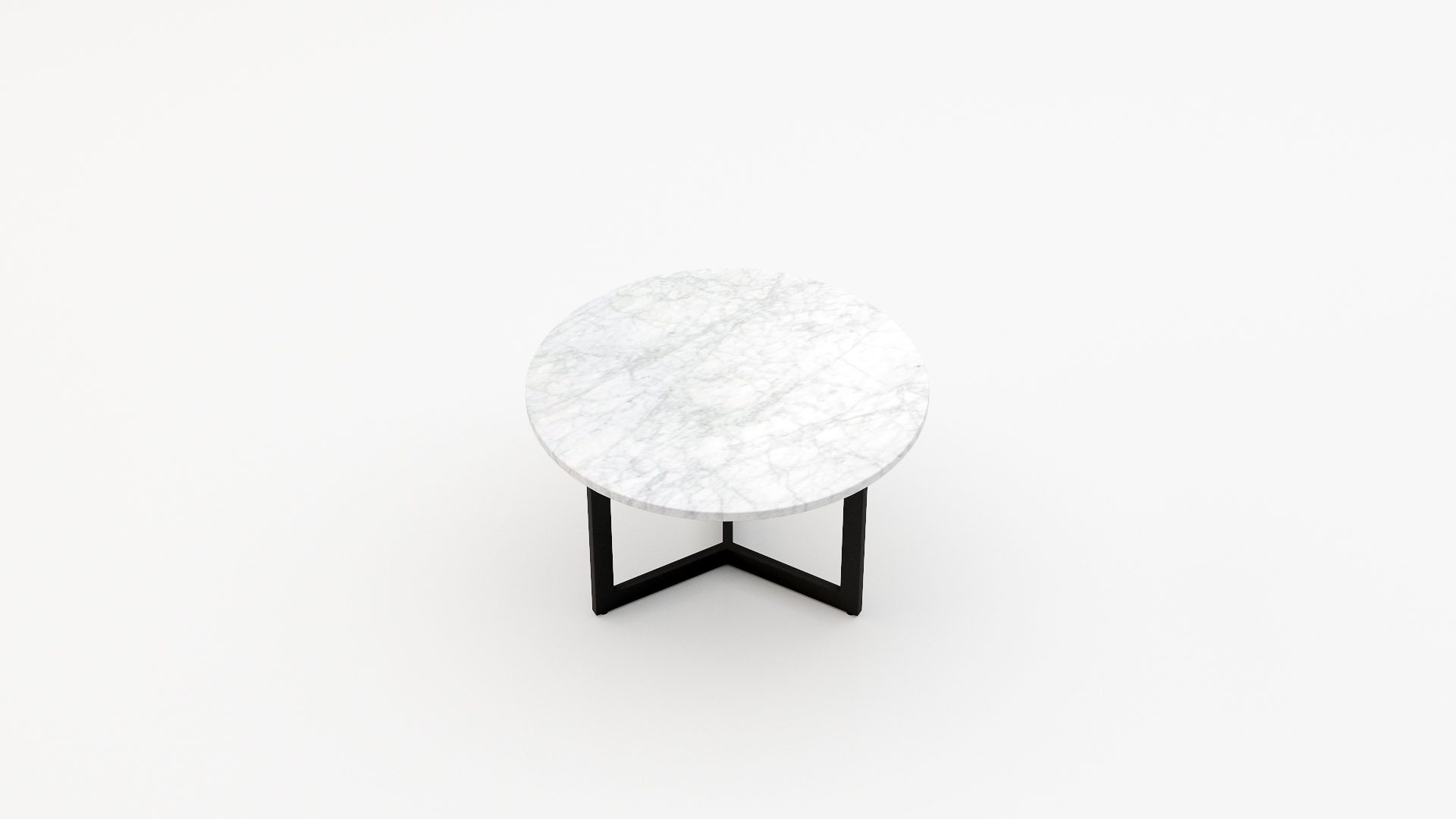 Ronde marmeren salontafel Caffė 3 - Bianco Carrara CD CHIARO - Afbeelding 2