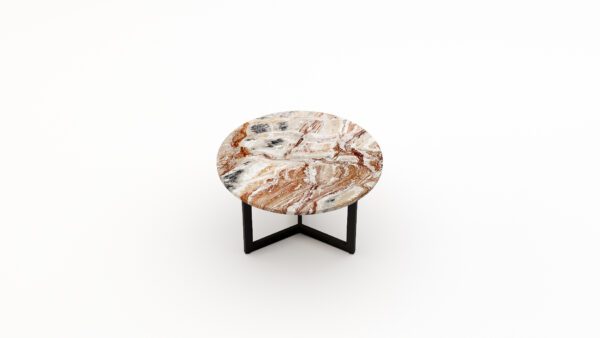 Alternative view of Ronde marmeren salontafel Caffė 3 - Arabescato Orobico Rosso