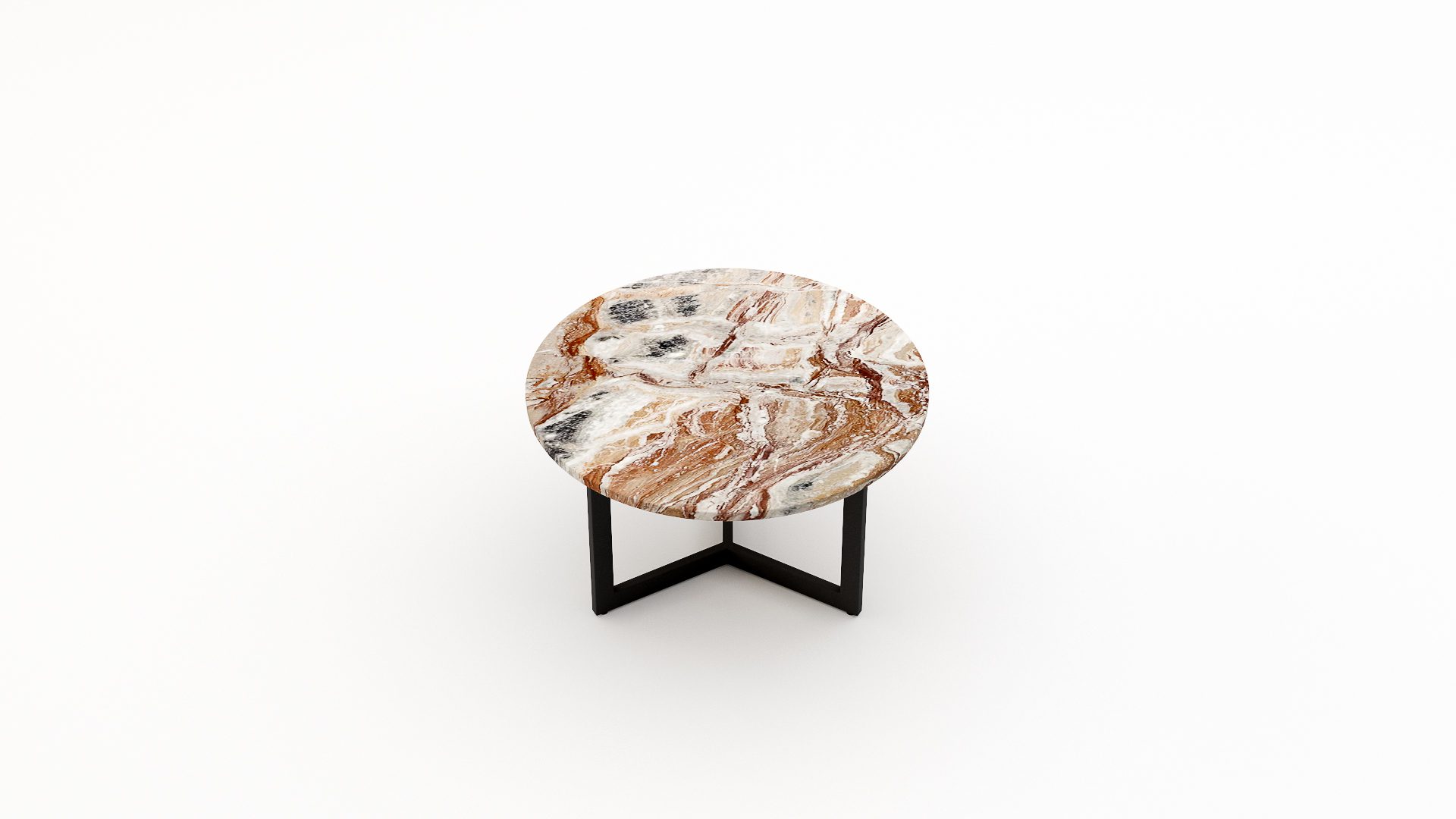 Ronde marmeren salontafel Caffė 3 - Arabescato Orobico Rosso - Afbeelding 2