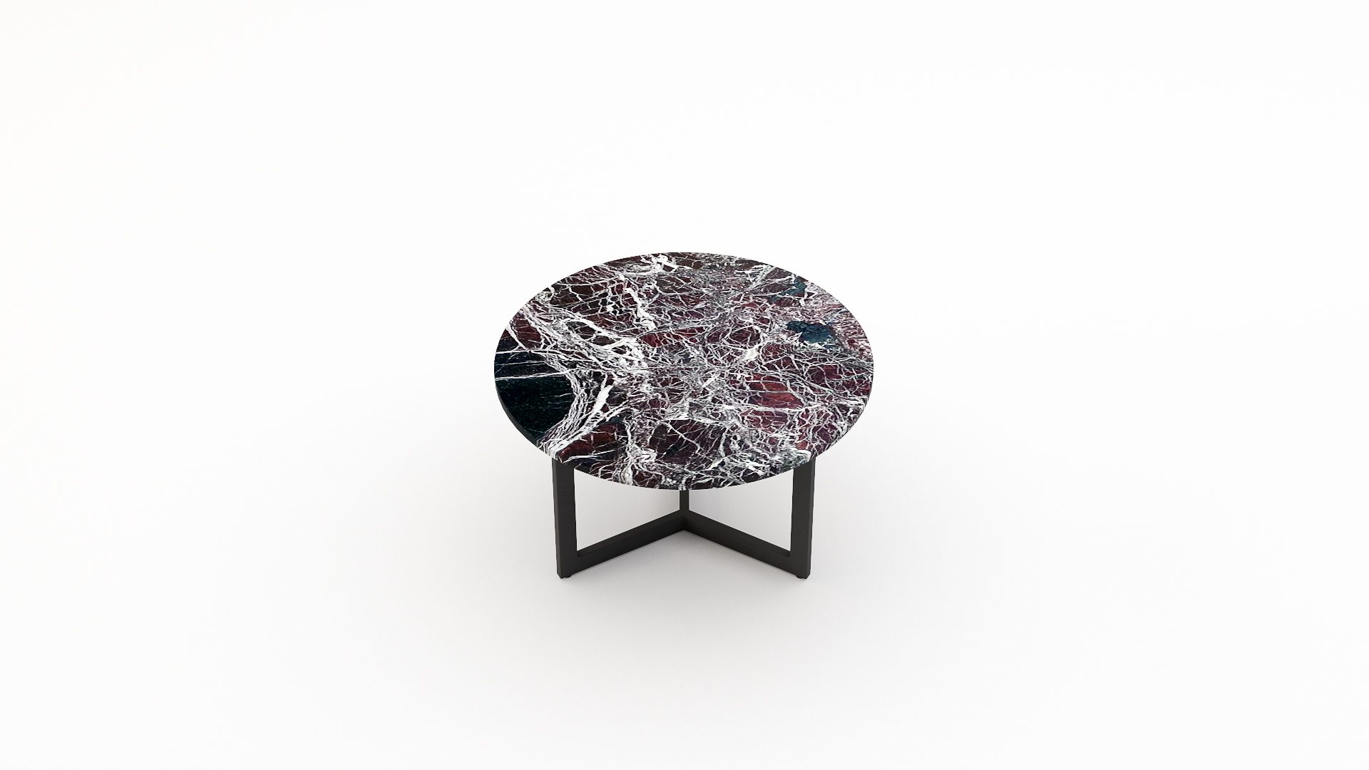 Ronde marmeren salontafel Caffė 3 - Rosso Levanto - Afbeelding 2