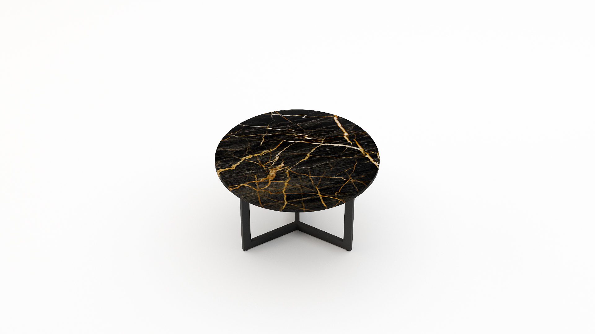 Ronde marmeren salontafel Caffė 3 - Nero saint port laurent - Afbeelding 2