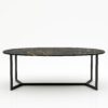 Ovale marmeren eettafel Anatra - Nero saint port laurent - 260x130cm