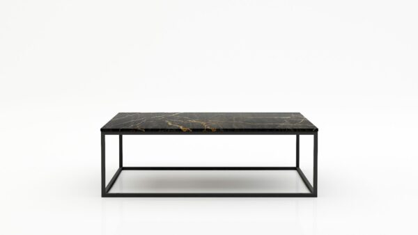 Rechthoekige marmeren salontafel Cornice - Nero saint port laurent - 140x70cm