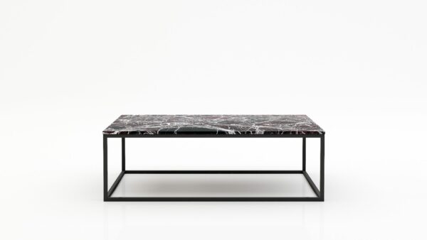 Rechthoekige marmeren salontafel Cornice - Rosso Levanto - 140x70cm