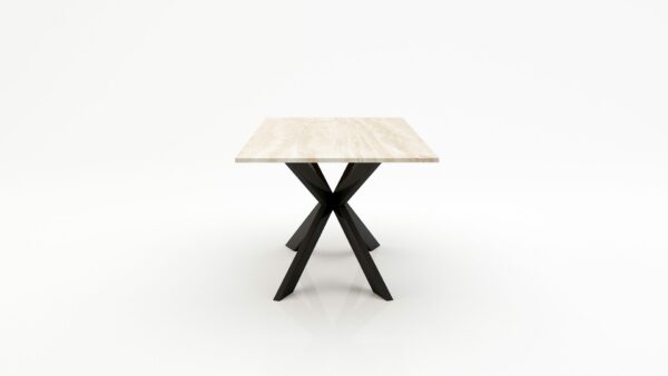 Alternative view of Rechthoekige marmeren eettafel Matrix Farfalle - Travertino Chiaro