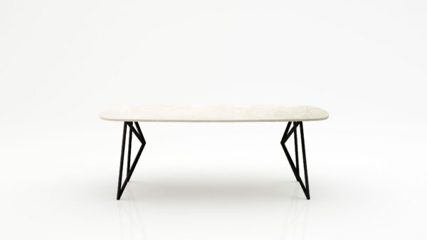 Deens ovale marmeren eettafel Pipistrello - Botticino Semi Classico - 260x120cm