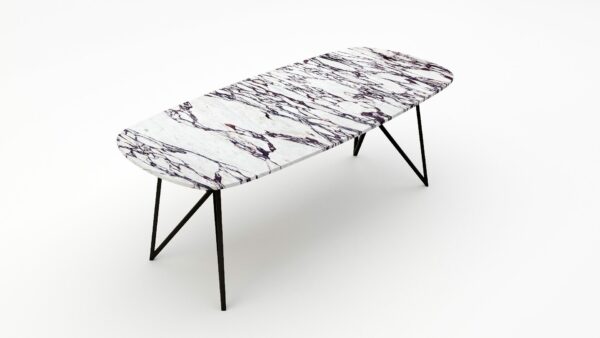 Alternative view of Deens ovale marmeren eettafel Pipistrello - Calcatta Viola