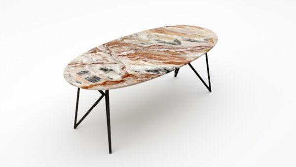 Alternative view of Ovale marmeren eettafel Pipistrello Arabescato Orobico Rosso