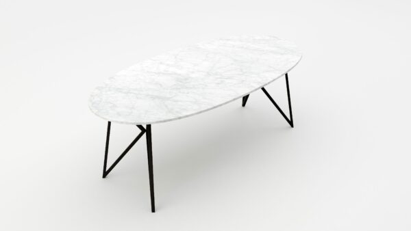 Alternative view of Ovale marmeren eettafel Pipistrello Bianco Carrara CD CHIARO