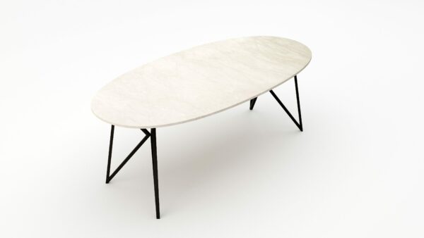 Alternative view of Ovale marmeren eettafel Pipistrello Botticino Semi Classico