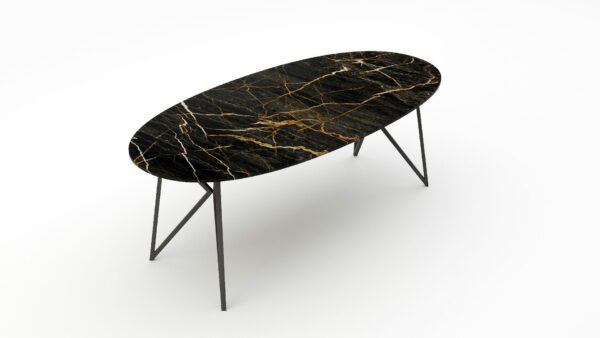 Alternative view of Ovale marmeren eettafel Pipistrello Nero saint port laurent