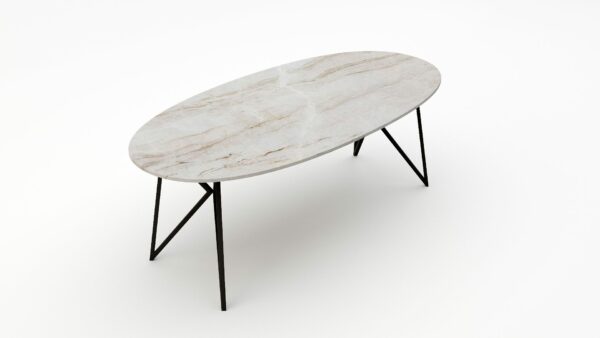 Alternative view of Ovale marmeren eettafel Pipistrello - Taj Mahal Quartzite