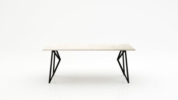 Rechthoekige marmeren eettafel Pipistrello - Botticino Semi Classico - 260x100cm