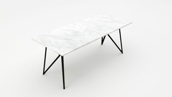 Alternative view of Rechthoekige marmeren eettafel Pipistrello Bianco Carrara CD CHIARO
