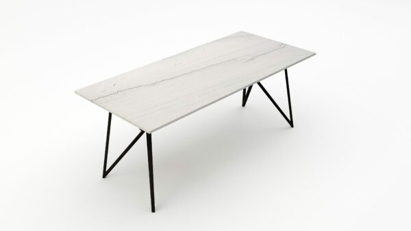 Alternative view of Rechthoekige marmeren eettafel Pipistrello Mont Blanc Quartzite