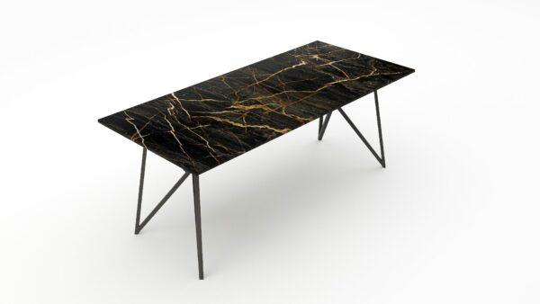 Alternative view of Rechthoekige marmeren eettafel Pipistrello Nero saint port laurent