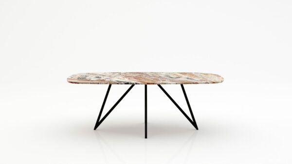 Deens ovale marmeren eettafel Polipetti - Arabescato Orobico Rosso - 260x120cm