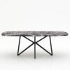 Deens ovale marmeren eettafel Stella - Rosso Levanto - 260x120cm