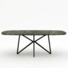Deens ovale marmeren eettafel Stella - Verde Guatemala - 260x120cm