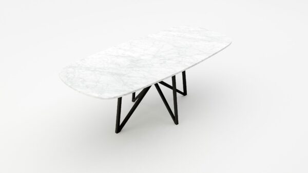 Alternative view of Deens ovale marmeren eettafel Stella Bianco Carrara CD CHIARO